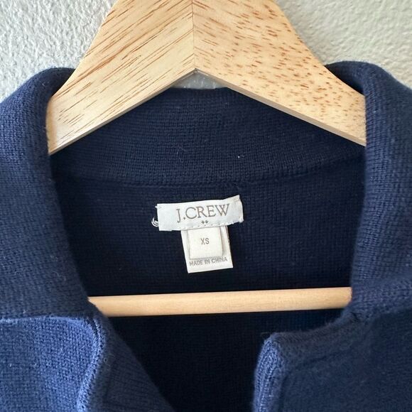 J Crew Women’s 100% Cotton Knit Sweater Blazer Navy Size XS - Picture 2 of 5